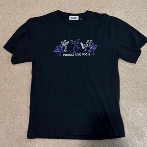 Parcels Band Black T-Shirt with Purple Graphic
